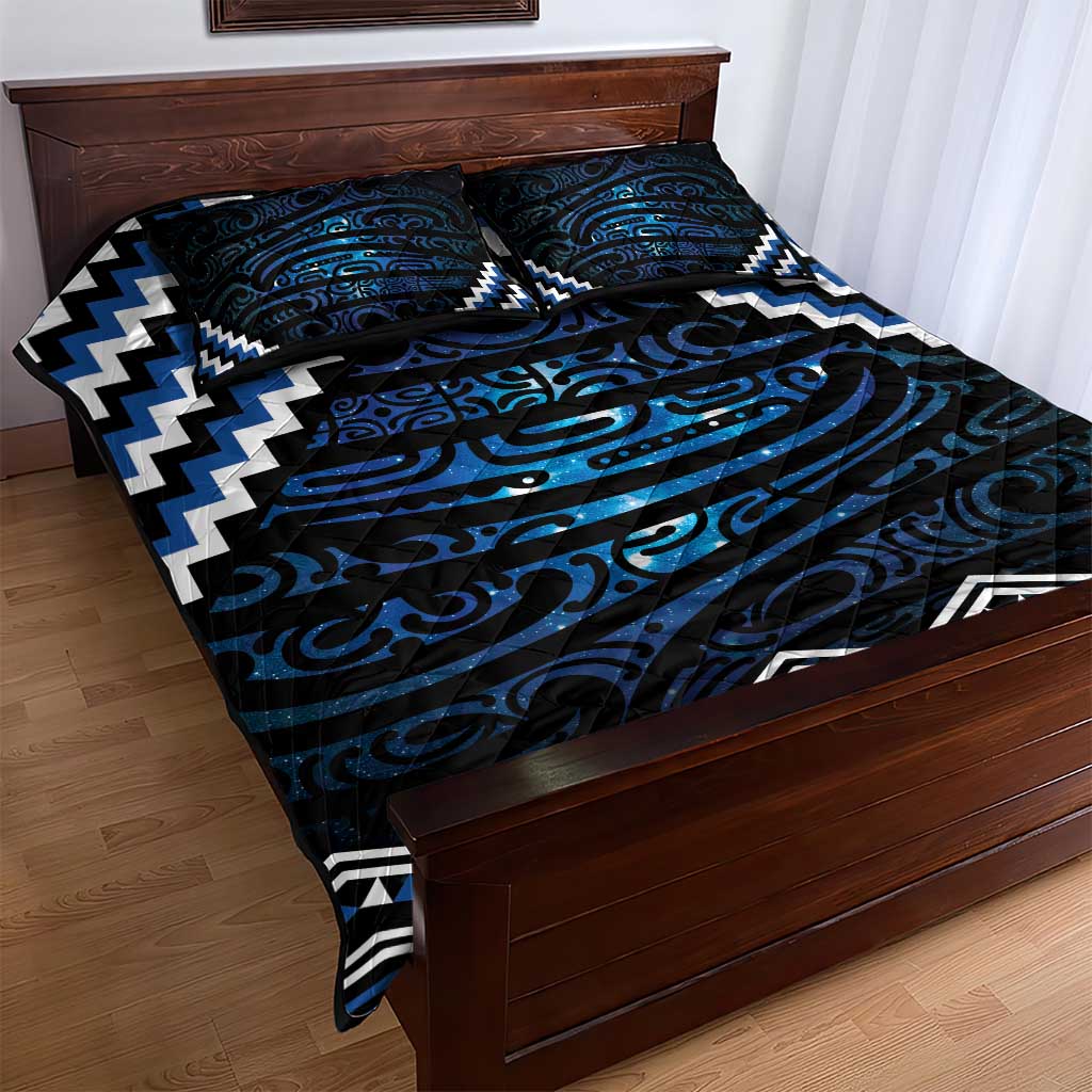 New Zealand Matariki Quilt Bed Set Galaxy Styled Taniko LT7 - Polynesian Pride