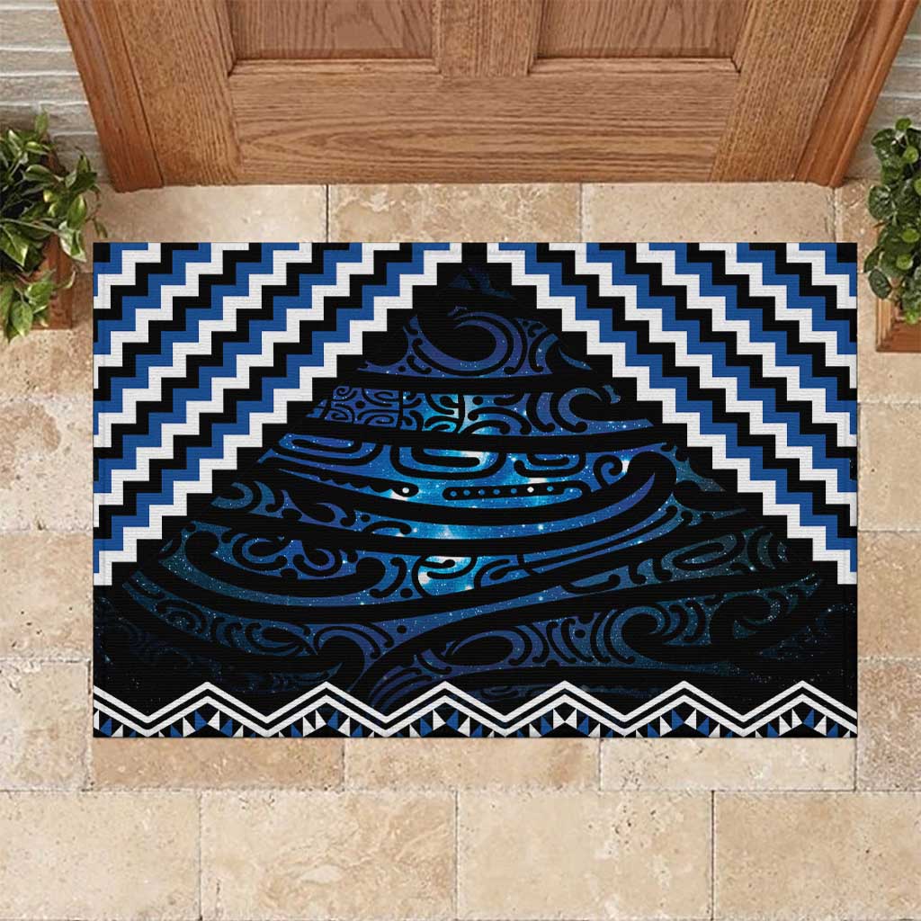 New Zealand Matariki Rubber Doormat Galaxy Styled Taniko LT7 Blue - Polynesian Pride