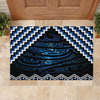 New Zealand Matariki Rubber Doormat Galaxy Styled Taniko LT7 Blue - Polynesian Pride