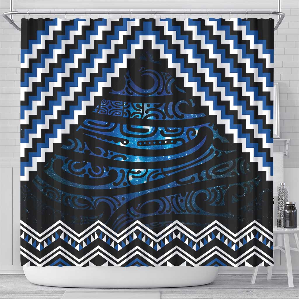 New Zealand Matariki Shower Curtain Galaxy Styled Taniko LT7 - Polynesian Pride