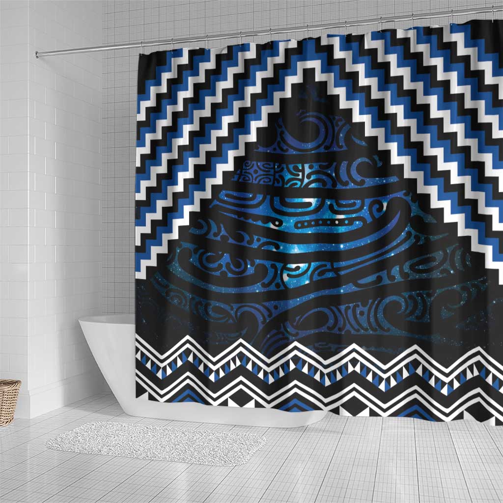 New Zealand Matariki Shower Curtain Galaxy Styled Taniko LT7 - Polynesian Pride