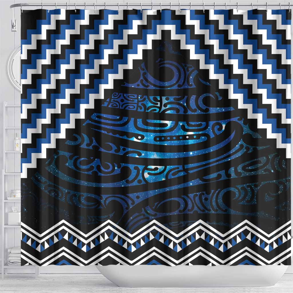 New Zealand Matariki Shower Curtain Galaxy Styled Taniko LT7 - Polynesian Pride