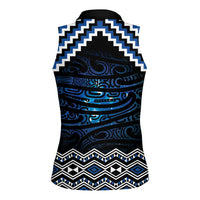New Zealand Matariki Women Sleeveless Polo Shirt Galaxy Styled Taniko LT7 - Polynesian Pride