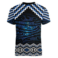 New Zealand Matariki Women V-Neck T-Shirt Galaxy Styled Taniko LT7 - Polynesian Pride