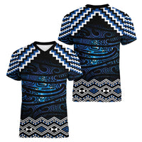 New Zealand Matariki Women V-Neck T-Shirt Galaxy Styled Taniko LT7 - Polynesian Pride