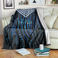 New Zealand Matariki Blanket Galaxy Poutama Motifs LT7 Blue - Polynesian Pride
