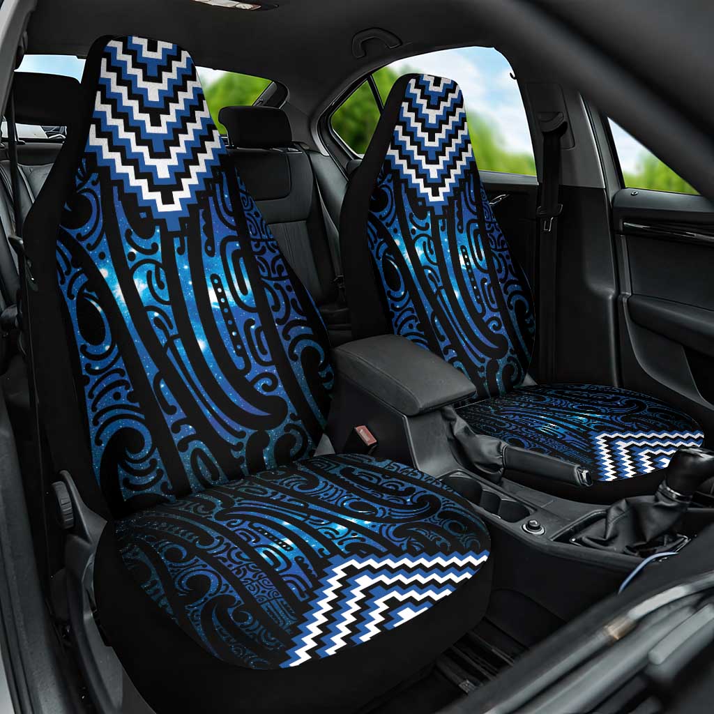 New Zealand Matariki Car Seat Cover Galaxy Poutama Motifs LT7 One Size Blue - Polynesian Pride