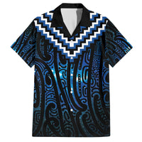 New Zealand Matariki Family Matching Off The Shoulder Long Sleeve Dress and Hawaiian Shirt Galaxy Poutama Motifs
