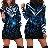 New Zealand Matariki Hoodie Dress Galaxy Poutama Motifs LT7 - Polynesian Pride