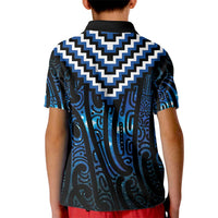New Zealand Matariki Kid Polo Shirt Galaxy Poutama Motifs LT7 - Polynesian Pride