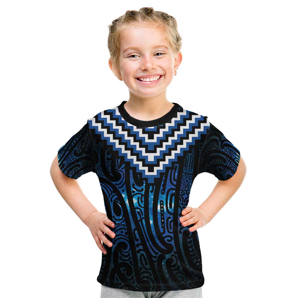 New Zealand Matariki Kid T Shirt Galaxy Poutama Motifs