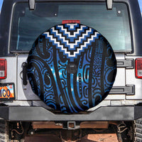 New Zealand Matariki Spare Tire Cover Galaxy Poutama Motifs LT7 Blue - Polynesian Pride