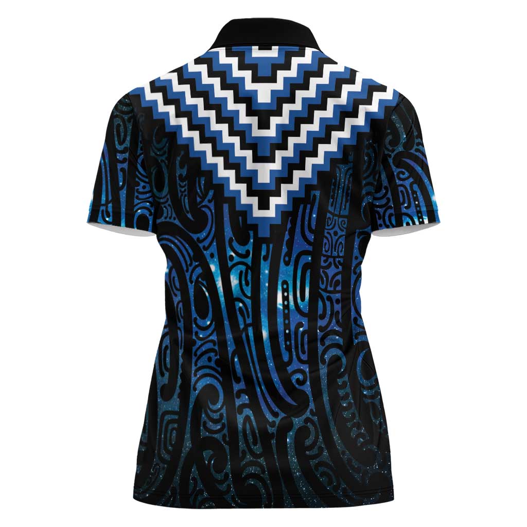 New Zealand Matariki Women Polo Shirt Galaxy Poutama Motifs LT7 - Polynesian Pride