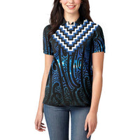 New Zealand Matariki Women Polo Shirt Galaxy Poutama Motifs LT7 - Polynesian Pride