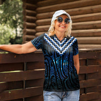 New Zealand Matariki Women Polo Shirt Galaxy Poutama Motifs LT7 - Polynesian Pride