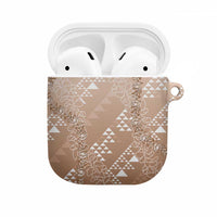 Hawaii Beige Kapa AirPods Case Vintage 'Ohe Kāpala Motifs Mix Plumeria Leis LT7 Beige - Polynesian Pride