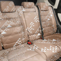 Hawaii Beige Kapa Back Car Seat Cover Vintage 'Ohe Kāpala Motifs Mix Plumeria Leis LT7 - Polynesian Pride