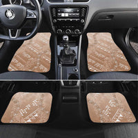 Hawaii Beige Kapa Car Mats Vintage 'Ohe Kāpala Motifs Mix Plumeria Leis LT7 Set 4pcs Beige - Polynesian Pride