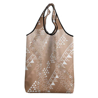 Hawaii Beige Kapa Grocery Bag Vintage 'Ohe Kāpala Motifs Mix Plumeria Leis LT7 - Polynesian Pride