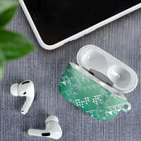 Hawaii Jade Green Kapa AirPods Case Vintage 'Ohe Kāpala Motifs Mix Plumeria Leis LT7 - Polynesian Pride