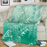 Hawaii Jade Green Kapa Blanket Vintage 'Ohe Kāpala Motifs Mix Plumeria Leis LT7 - Polynesian Pride