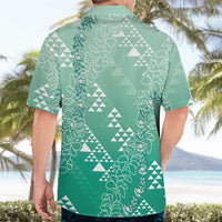 Hawaii Jade Green Kapa Hawaiian Shirt Vintage 'Ohe Kāpala Motifs Mix Plumeria Leis LT7 - Polynesian Pride