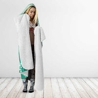 Hawaii Jade Green Kapa Hooded Blanket Vintage 'Ohe Kāpala Motifs Mix Plumeria Leis LT7 - Polynesian Pride