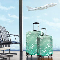 Hawaii Jade Green Kapa Luggage Cover Vintage 'Ohe Kāpala Motifs Mix Plumeria Leis LT7 - Polynesian Pride