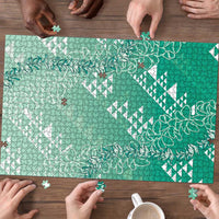 Hawaii Jade Green Kapa Puzzle Vintage 'Ohe Kāpala Motifs Mix Plumeria Leis LT7 - Polynesian Pride
