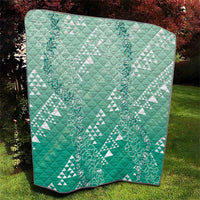 Hawaii Jade Green Kapa Quilt Vintage 'Ohe Kāpala Motifs Mix Plumeria Leis LT7 - Polynesian Pride