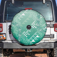 Hawaii Jade Green Kapa Spare Tire Cover Vintage 'Ohe Kāpala Motifs Mix Plumeria Leis LT7 Jade Green - Polynesian Pride