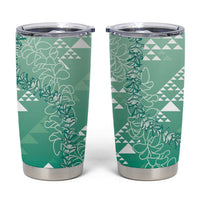 Hawaii Jade Green Kapa Tumbler Cup Vintage 'Ohe Kāpala Motifs Mix Plumeria Leis LT7 Jade Green - Polynesian Pride