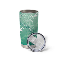 Hawaii Jade Green Kapa Tumbler Cup Vintage 'Ohe Kāpala Motifs Mix Plumeria Leis LT7 - Polynesian Pride