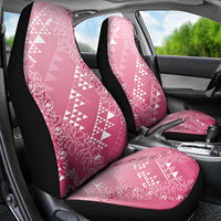 Hawaii Rose Pink Kapa Car Seat Cover Vintage 'Ohe Kāpala Motifs Mix Plumeria Leis LT7 - Polynesian Pride