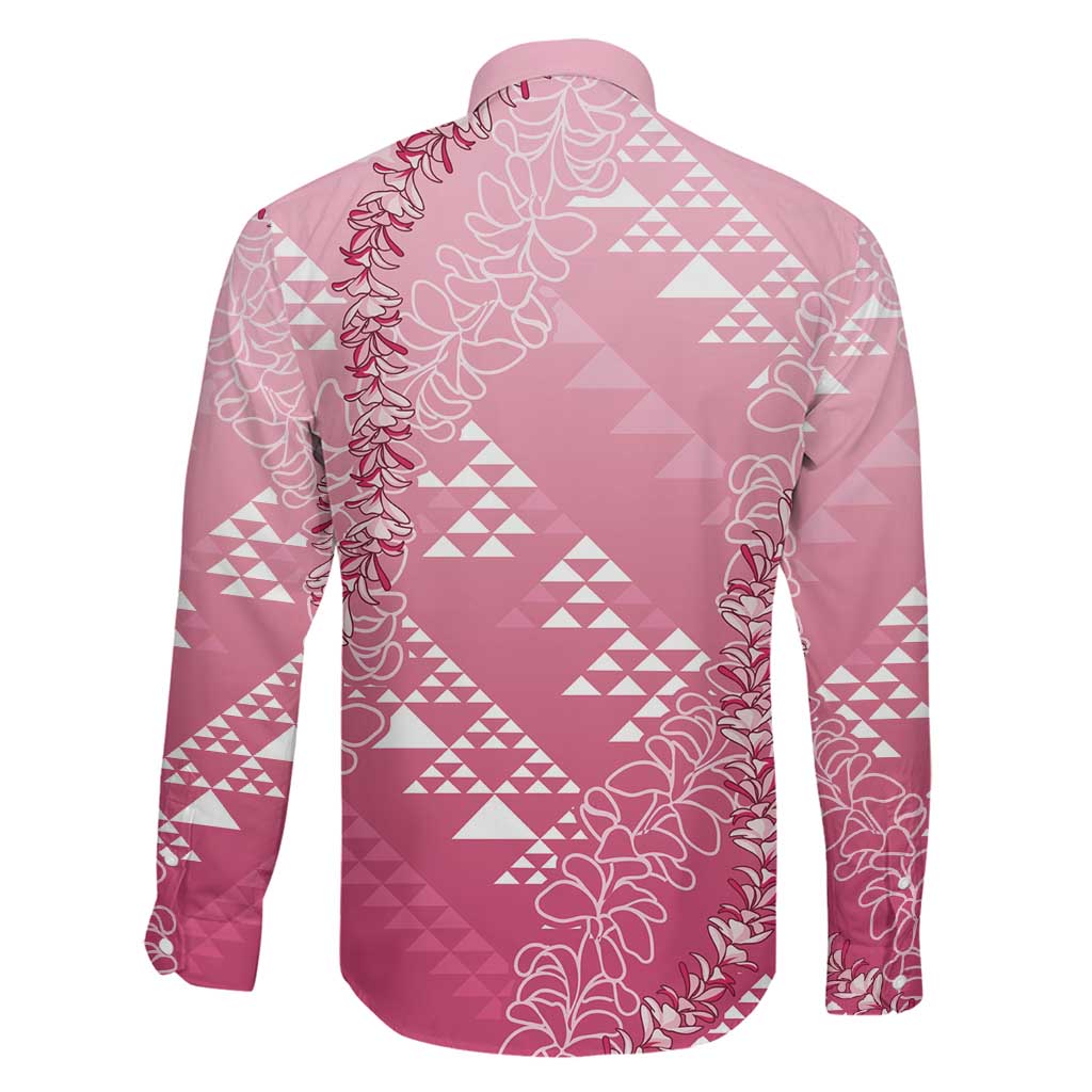 Hawaii Rose Pink Kapa Family Matching Mermaid Dress and Hawaiian Shirt Vintage 'Ohe Kāpala Motifs Mix Plumeria Leis LT7 - Polynesian Pride