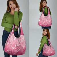 Hawaii Rose Pink Kapa Grocery Bag Vintage 'Ohe Kāpala Motifs Mix Plumeria Leis LT7 - Polynesian Pride