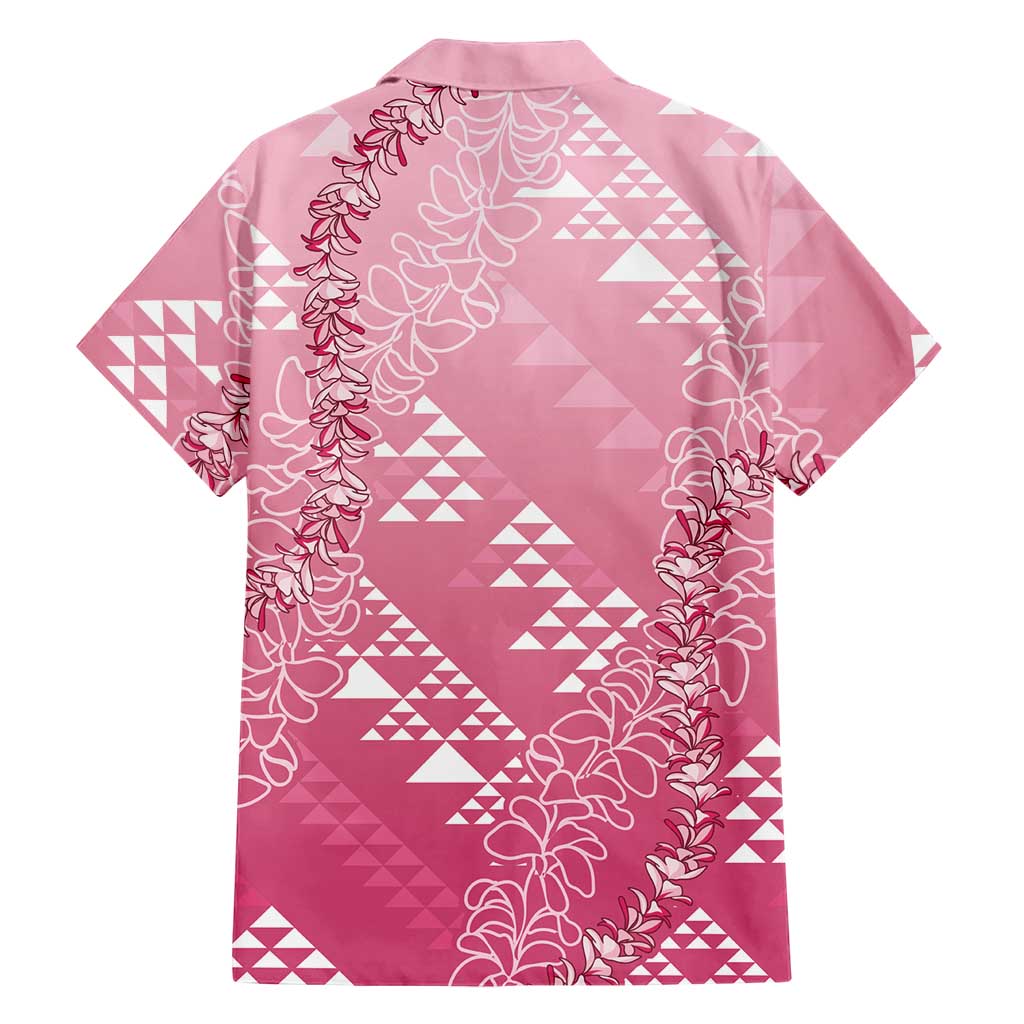 Hawaii Rose Pink Kapa Hawaiian Shirt Vintage 'Ohe Kāpala Motifs Mix Plumeria Leis LT7 - Polynesian Pride