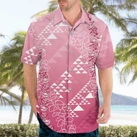 Hawaii Rose Pink Kapa Hawaiian Shirt Vintage 'Ohe Kāpala Motifs Mix Plumeria Leis LT7 - Polynesian Pride