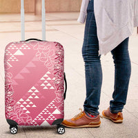 Hawaii Rose Pink Kapa Luggage Cover Vintage 'Ohe Kāpala Motifs Mix Plumeria Leis LT7 Rose Pink - Polynesian Pride