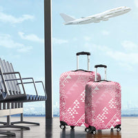 Hawaii Rose Pink Kapa Luggage Cover Vintage 'Ohe Kāpala Motifs Mix Plumeria Leis LT7 - Polynesian Pride