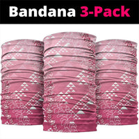 Hawaii Rose Pink Kapa Neck Gaiter Vintage 'Ohe Kāpala Motifs Mix Plumeria Leis LT7 package One Size: 25*50cm Rose Pink - Polynesian Pride