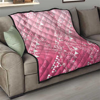Hawaii Rose Pink Kapa Quilt Vintage 'Ohe Kāpala Motifs Mix Plumeria Leis LT7 - Polynesian Pride