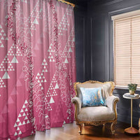 Hawaii Rose Pink Kapa Window Curtain Vintage 'Ohe Kāpala Motifs Mix Plumeria Leis LT7 - Polynesian Pride