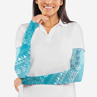 Hawaii Turquoise Kapa Arm Sleeves Vintage 'Ohe Kāpala Motifs Mix Plumeria Leis LT7 - Polynesian Pride