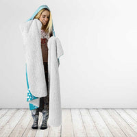 Hawaii Turquoise Kapa Hooded Blanket Vintage 'Ohe Kāpala Motifs Mix Plumeria Leis LT7 - Polynesian Pride