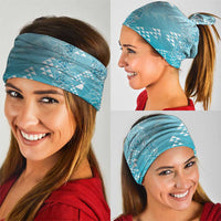 Hawaii Turquoise Kapa Neck Gaiter Vintage 'Ohe Kāpala Motifs Mix Plumeria Leis LT7 - Polynesian Pride