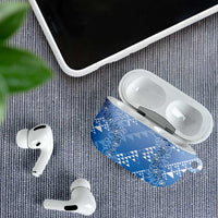 Hawaii Royal Blue Kapa AirPods Case Vintage 'Ohe Kāpala Motifs Mix Plumeria Leis LT7 - Polynesian Pride