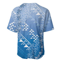 Hawaii Royal Blue Kapa Baseball Jersey Vintage 'Ohe Kāpala Motifs Mix Plumeria Leis LT7 - Polynesian Pride