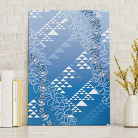 Hawaii Royal Blue Kapa Canvas Wall Art Vintage 'Ohe Kāpala Motifs Mix Plumeria Leis LT7 Without Frame Royal Blue - Polynesian Pride