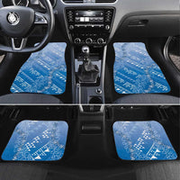 Hawaii Royal Blue Kapa Car Mats Vintage 'Ohe Kāpala Motifs Mix Plumeria Leis LT7 Set 4pcs Royal Blue - Polynesian Pride